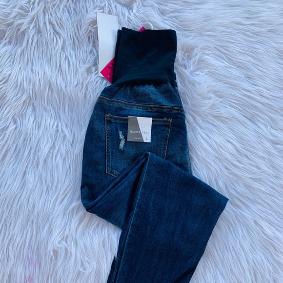 NWT Maternity blue jeans size xl - Picture 2 of 8